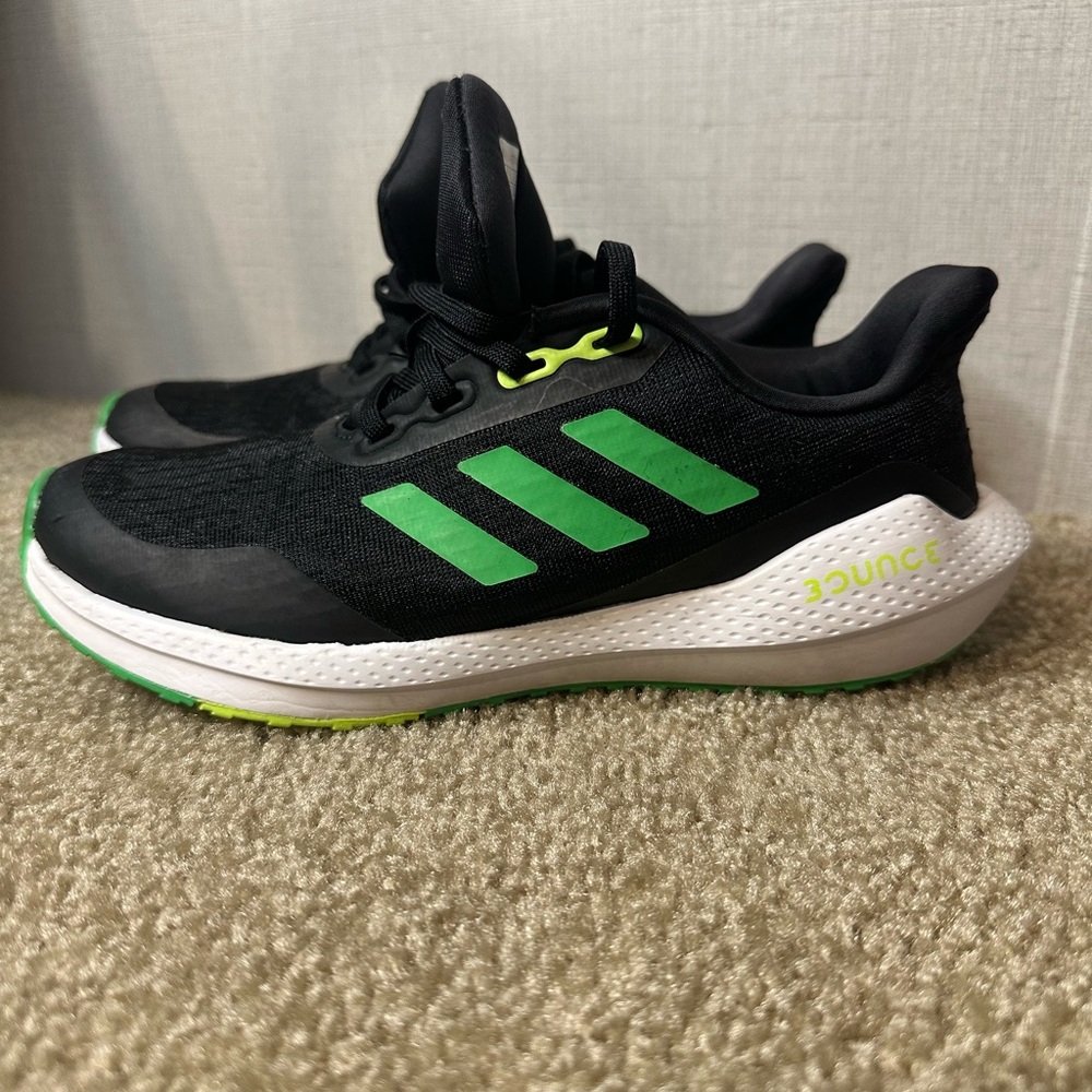 Adidas Kids Black and Green Running Shoes